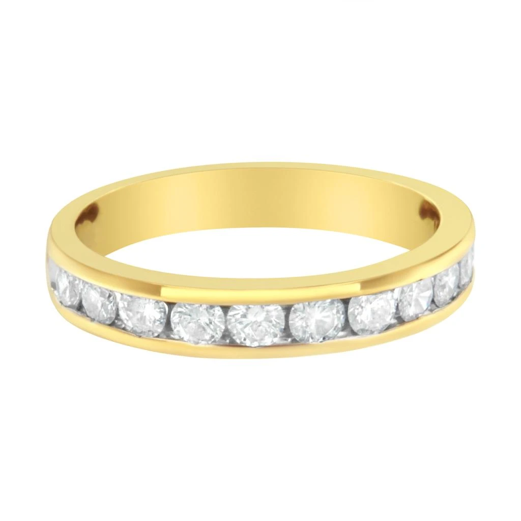 商品Haus of Brilliance|IGI Certified 18K Yellow Gold 1.0 Cttw Channel Set Round-Cut Diamond 11 Stone Anniversary/Wedding Band Ring,价格¥18702,第1张图片