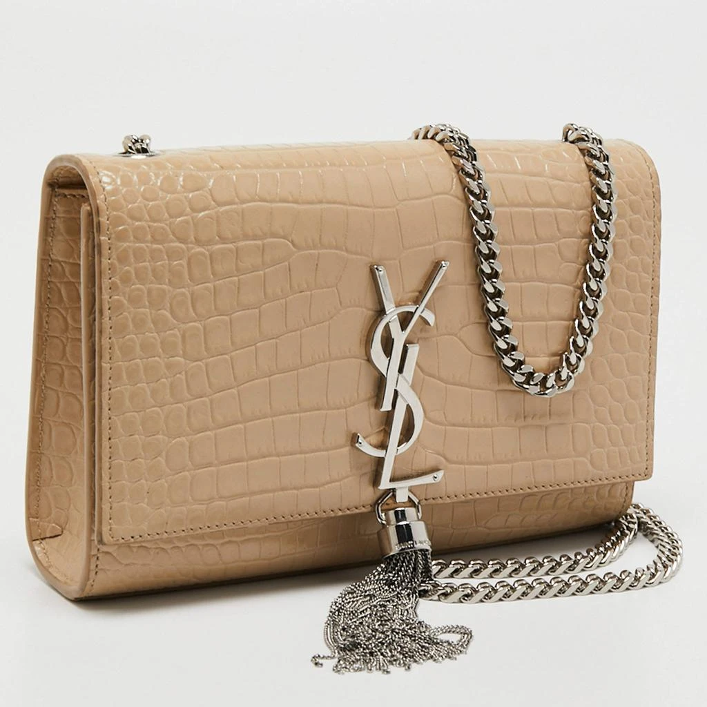 商品[二手商品] Yves Saint Laurent|Saint Laurent Beige Croc Embossed Leather Small Kate Crossbody Bag,价格¥8996,第3张图片详细描述