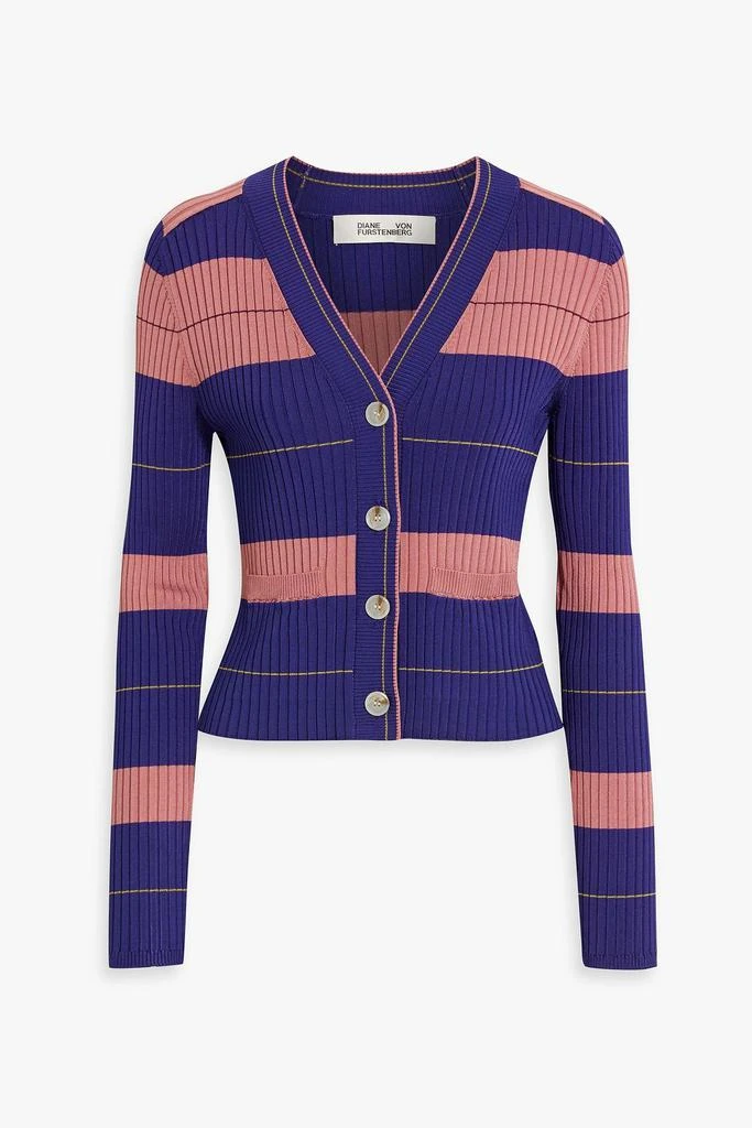 商品Diane von Furstenberg|Tereza striped ribbed-knit cardigan,价格¥1274,第1张图片