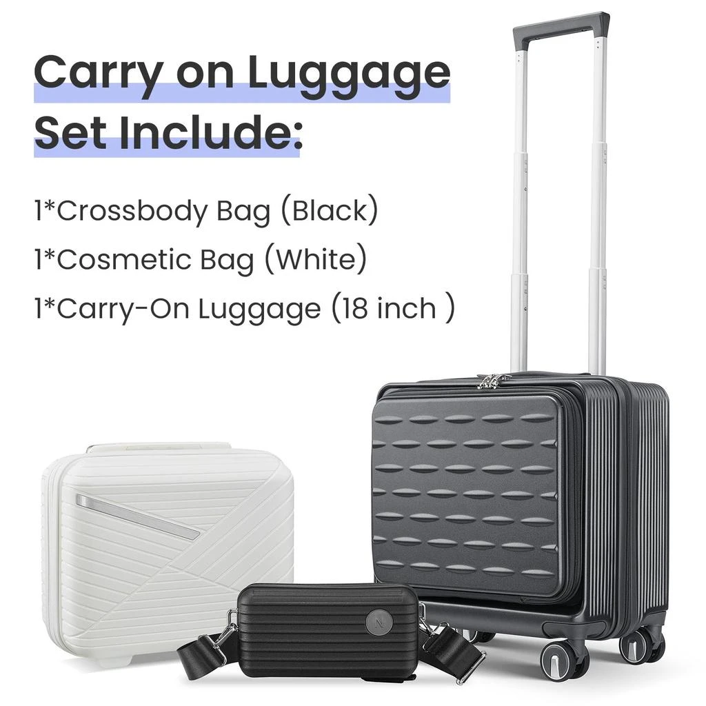 商品Streamdale Furniture|Streamdale 18" Carry On Luggage with Front Open Door &Laptop Interlayer,价格¥1020,第2张图片详细描述