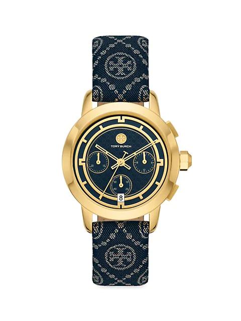 The Tory Goldtone Stainless Steel & Jacquard Strap Watch商品第1张图片规格展示