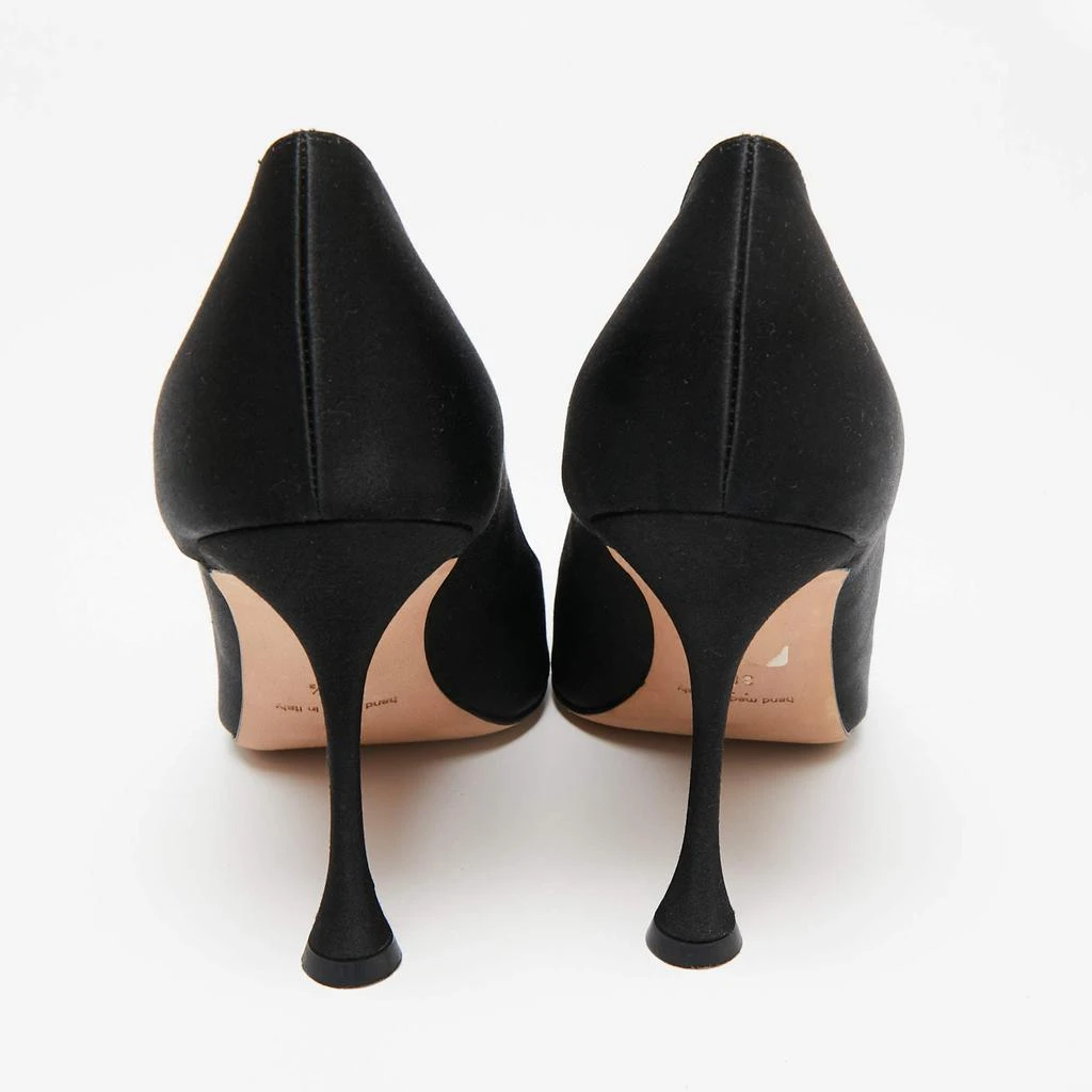 商品[二手商品] Manolo Blahnik|Manolo Blahnik Black Satin Matik Peep Toe Pumps Size 38.5 ,价格¥1390,第5张图片详细描述