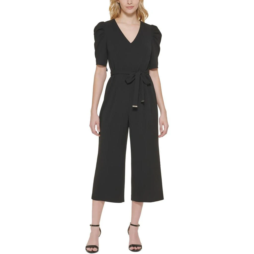 商品Tommy Hilfiger|Tommy Hilfiger Womens Belted V-Neck Jumpsuit,价格¥302,第1张图片