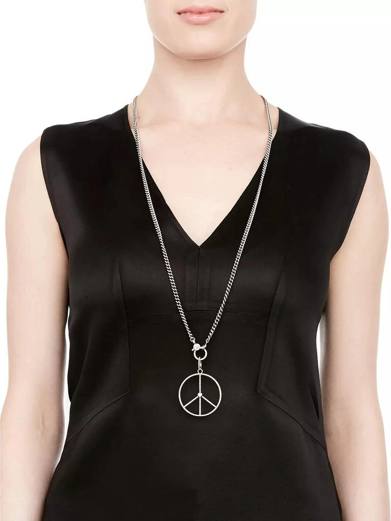 商品Sheryl Lowe|Peace Sign Sterling SIlver & 1.72 TCW Diamond Pendant Necklace,价格¥16459,第2张图片详细描述