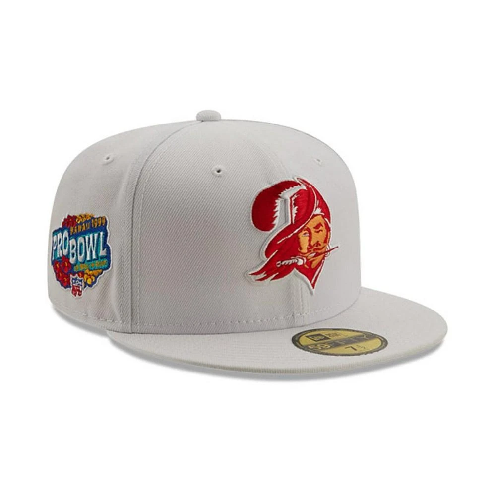 商品New Era|Men's White Tampa Bay Buccaneers 1999 Pro Bowl Patch Red Undervisor 59FIFY Fitted Hat,价格¥232,第1张图片