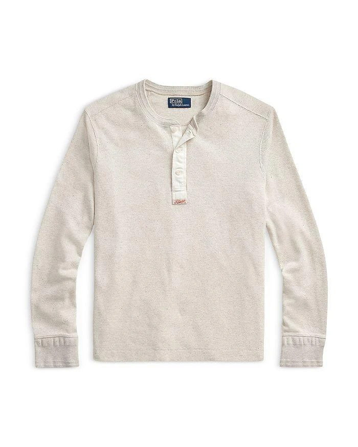 Cotton Waffle Knit Long Sleeve Henley  商品