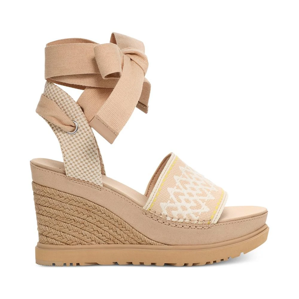 商品UGG|Women's Abbot Ankle-Tie Espadrille Platform Wedge Sandals,价格¥776,第2张图片详细描述