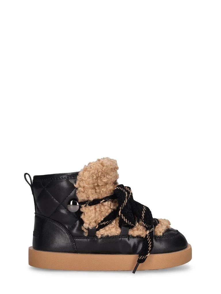 商品MONNALISA|Nylon & Faux Leather Snow Boots,价格¥1224,第1张图片