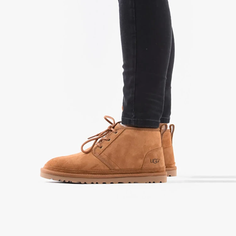 商品[国内直发] UGG|Neumel 牛剖层皮革加绒保暖及踝雪地靴 女款 栗色,价格¥786,第7张图片详细描述