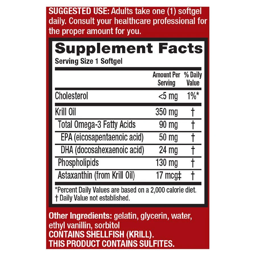 商品MegaRed|Omega-3 Krill Oil 350 mg Fatty Acids EPA & DHA,价格¥164,第4张图片详细描述