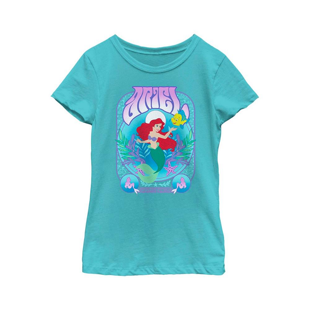 Girl's The Little Mermaid Ariel Flounder Poster Child T-Shirt商品第1张图片规格展示