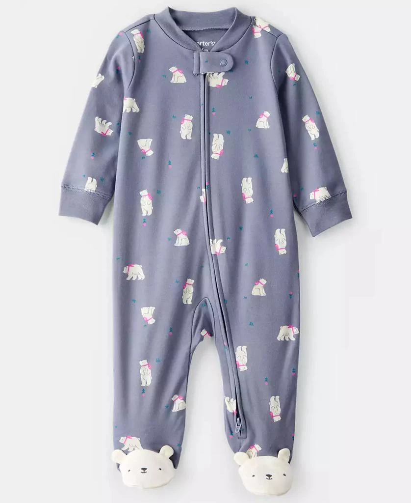 商品Carter's|Baby Girls Polar Bear Print Sleep and Play Pajama,价格¥133,第1张图片