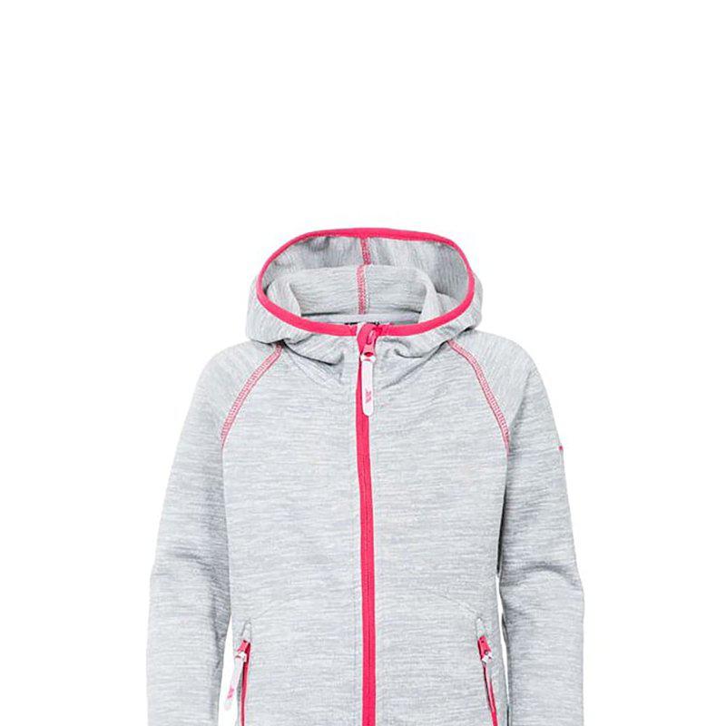 Trespass Childrens Girls Goodness Full Zip Hooded Fleece Jacket (Platinum Marl)商品第1张图片规格展示