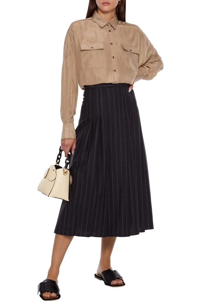 商品Brunello Cucinelli|Bead-embellished silk crepe de chine shirt,价格¥3110,第4张图片详细描述