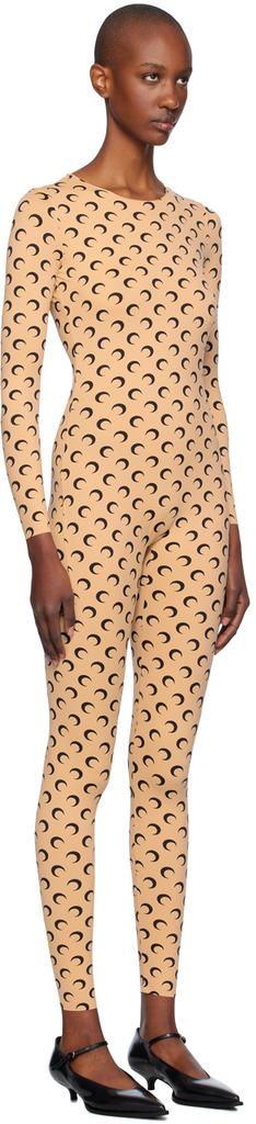 MARINE SERRE Tan All Over Moon Jumpsuit - Jumpsuits