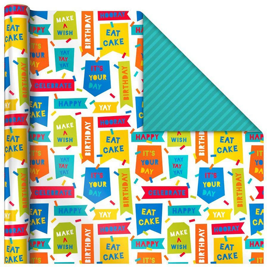 商品Hallmark|Reversible Birthday Wrapping Paper Bundle,价格¥112,第4张图片详细描述