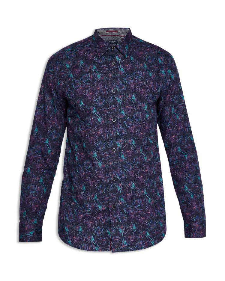 商品Ted Baker London|Ted Baker Karaf Palm Slim Fit Button-Down Shirt ,价格¥482,第4张图片详细描述