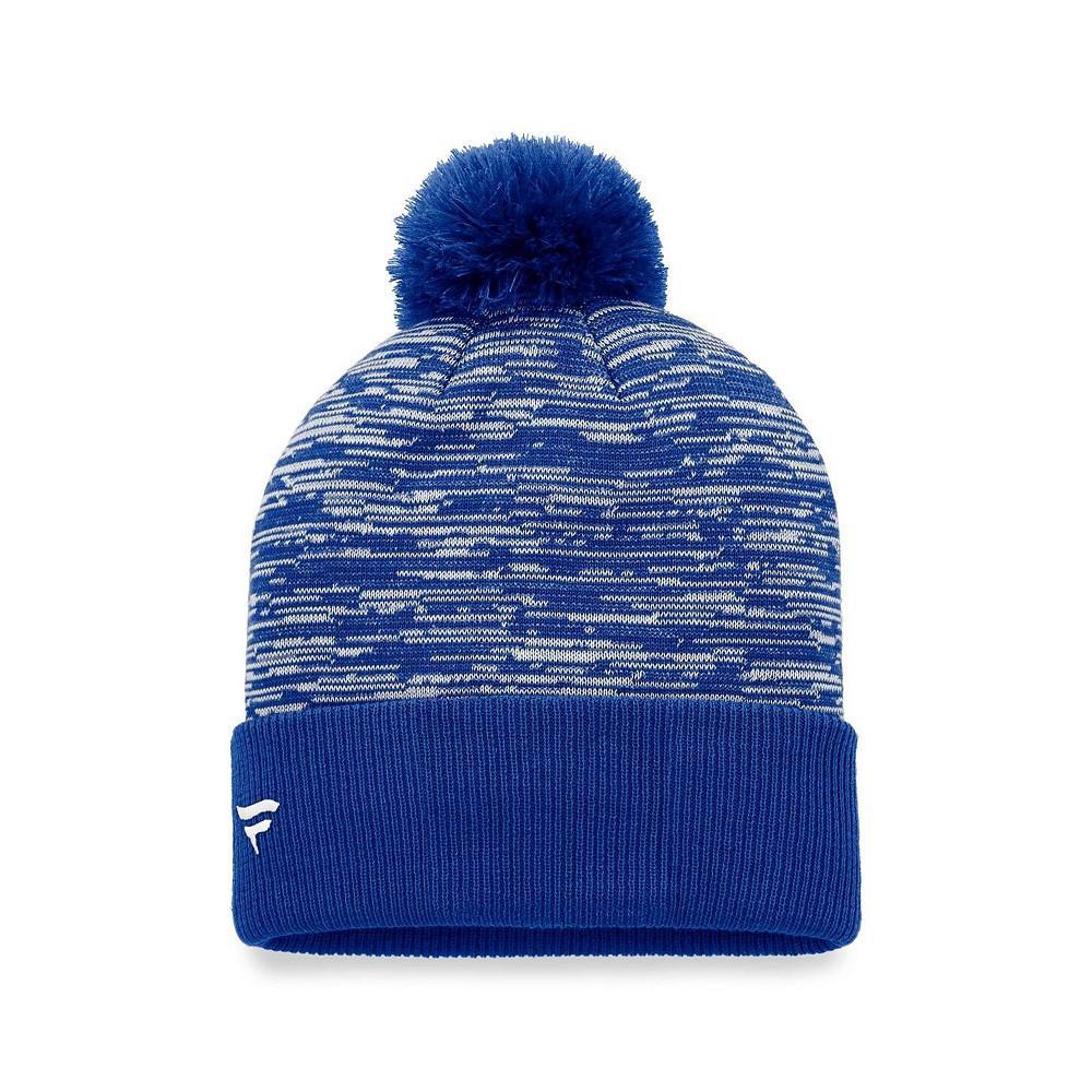 商品Fanatics|Men's Branded Blue New York Rangers Defender Cuffed Knit Hat with Pom,价格¥187,第4张图片详细描述