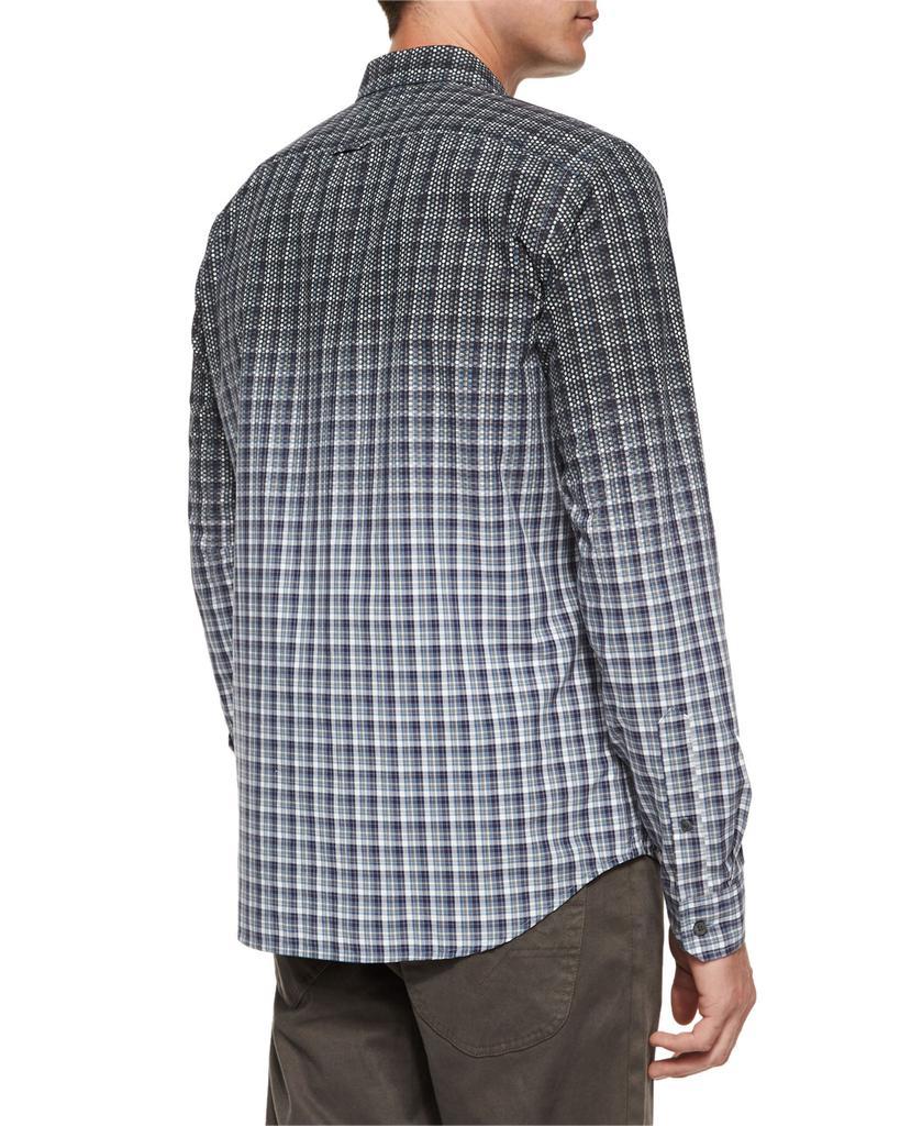 商品Vince|Multi-Plaid Woven Degrade Shirt, Blue Multi,价格¥714,第4张图片详细描述