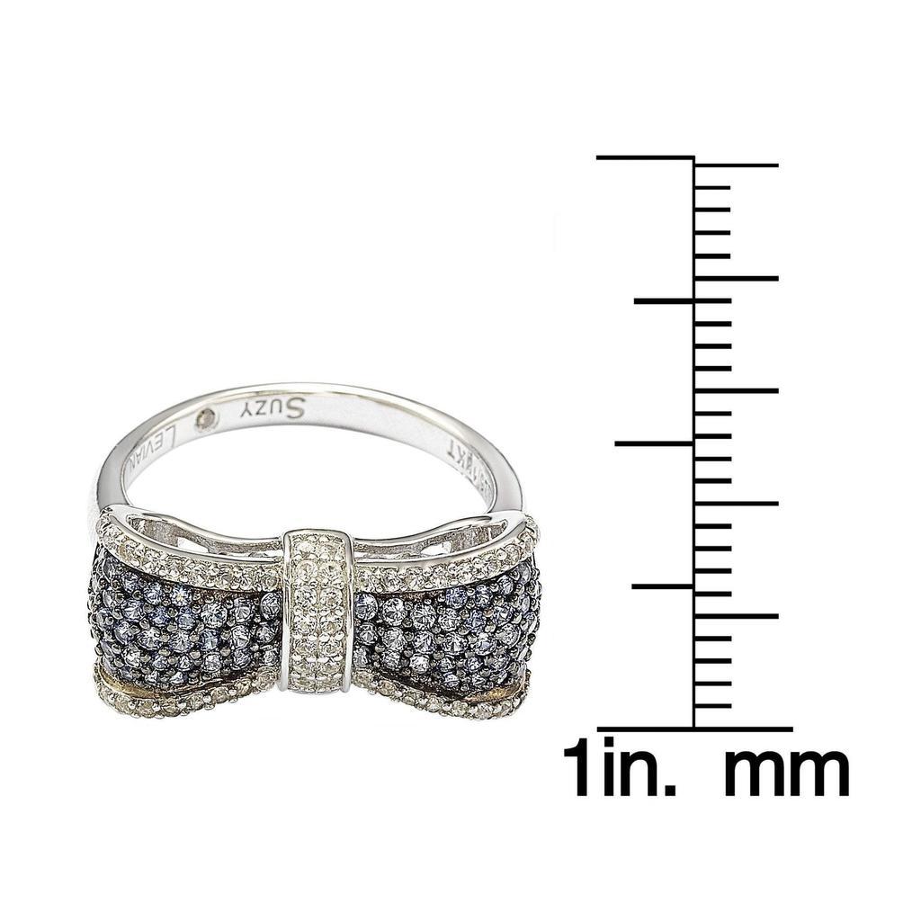 商品Suzy Levian|Suzy Levian Sterling Silver Blue & White Sapphire & Diamond Accent Bow Ring,价格¥2073,第5张图片详细描述