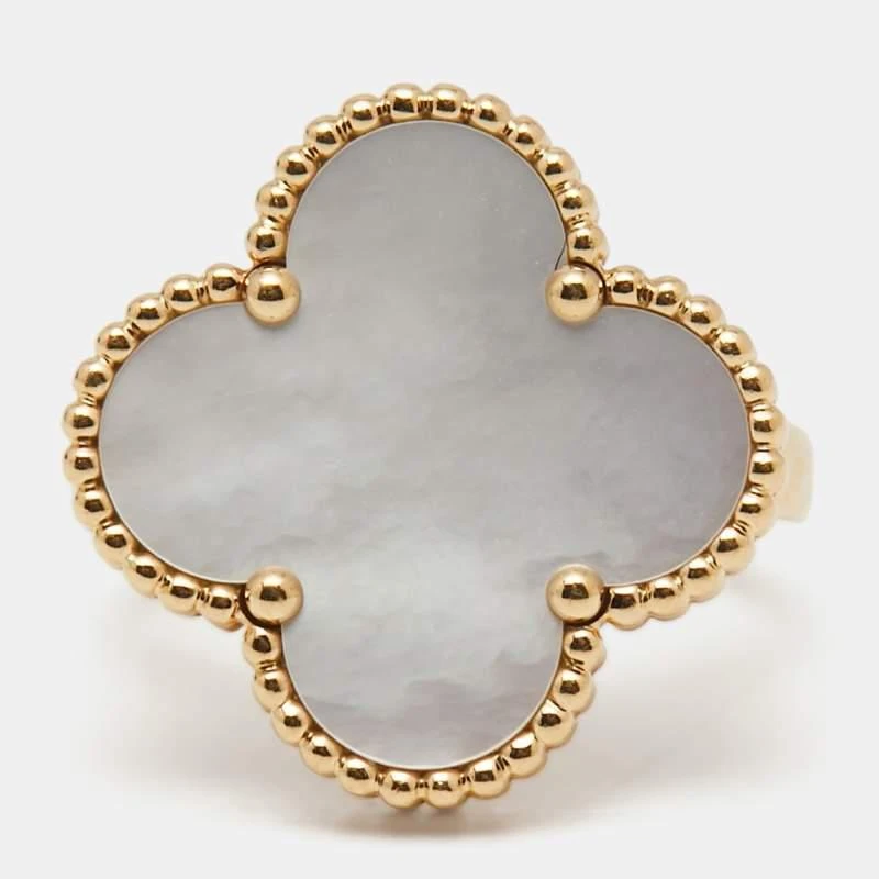 商品[二手商品] Van Cleef & Arpels|Van Cleef & Arpels Magic Alhambra Mother Of Pearl 18K Yellow Gold Ring Size 53,价格¥17807,第2张图片详细描述