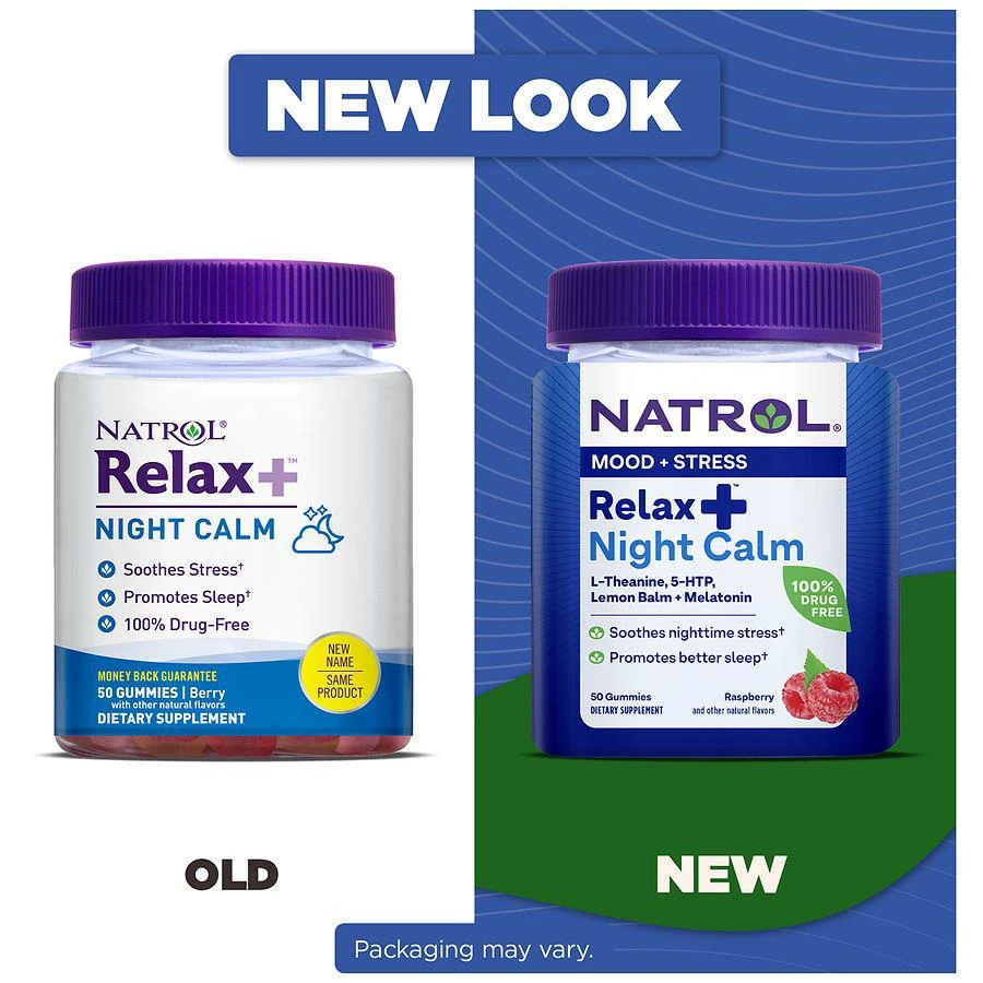 商品Natrol|Relax+ Night Calm Daily Stress Relief Gummies Raspberry,价格¥50,第2张图片详细描述