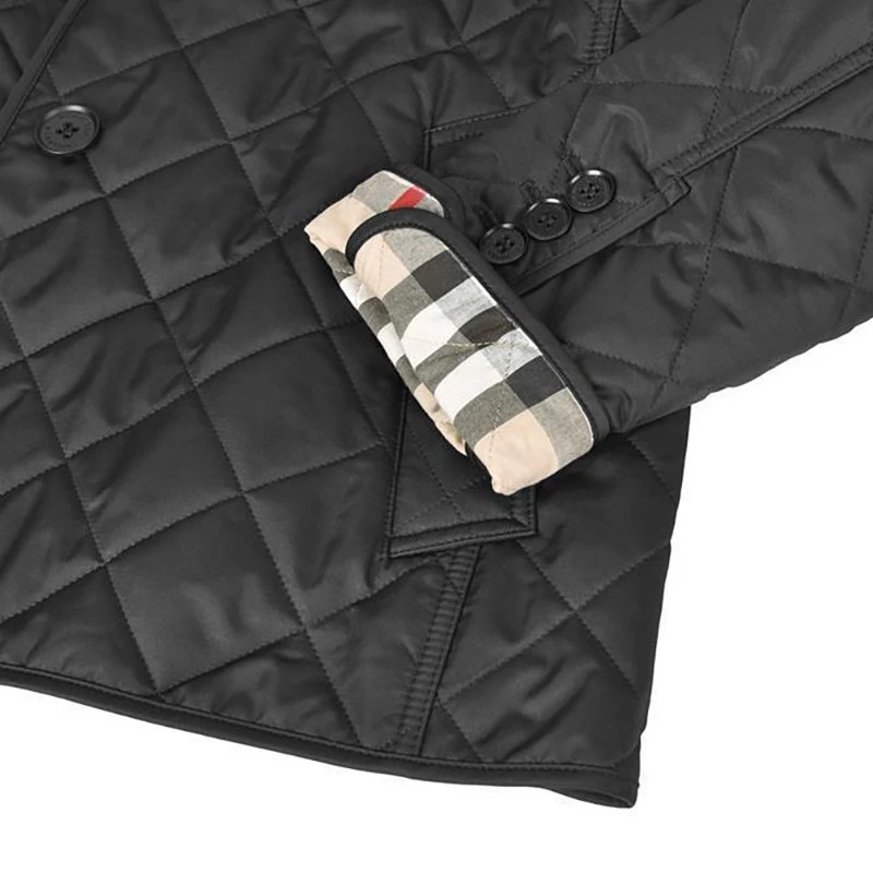 商品Burberry|博柏利 23年早春新款 Frankby系列 女士黑色聚酯纤维面料绗缝夹克棉服80530451,价格¥4043,第6张图片详细描述