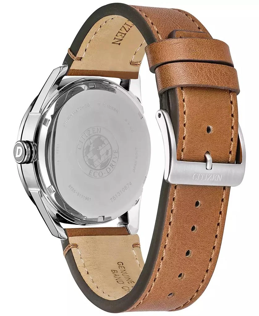 商品Citizen|Drive from Citizen Eco-Drive Men's Brown Leather Strap Watch 42mm,价格¥2267,第4张图片详细描述