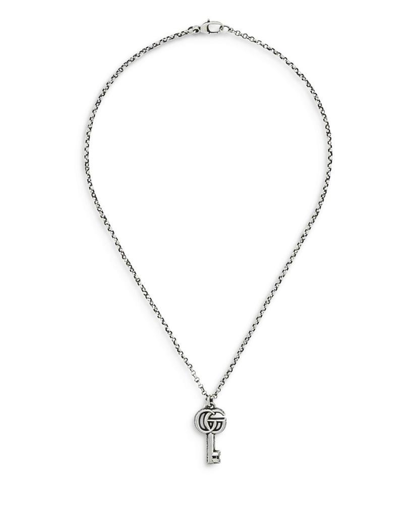 商品Gucci|Sterling Silver Marmont Interlocking G Key Pendant Necklace, 19.5",价格¥2532,第1张图片