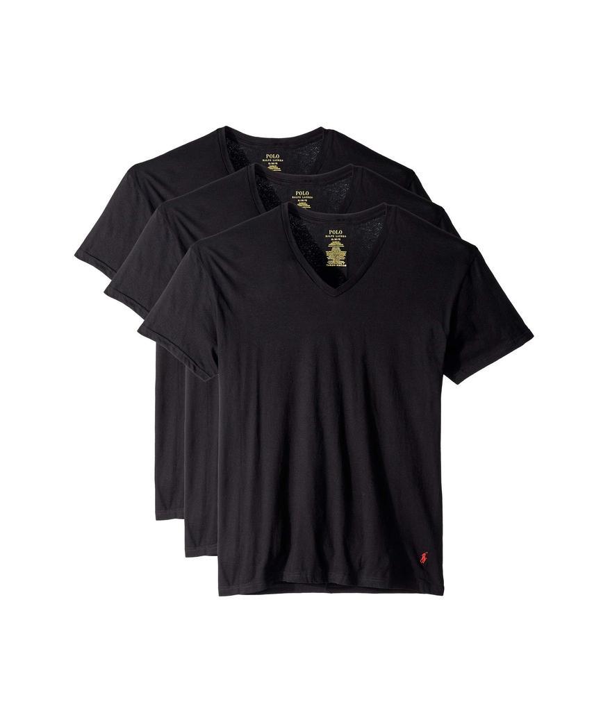 商品Ralph Lauren|Classic Fit Undershirt w/ Wicking 3-Pack V-Necks,价格¥219-¥313,第1张图片