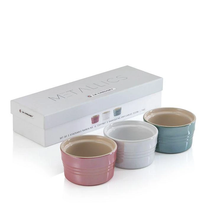 商品Le Creuset|Metallic Stoneware Stackable Ramekin, Set of 3,价格¥301,第1张图片