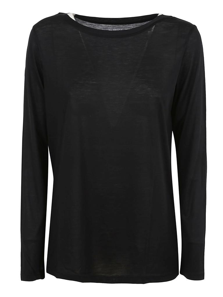 Majestic Filatures Womens Black Other Materials T-Shirt商品第1张图片规格展示