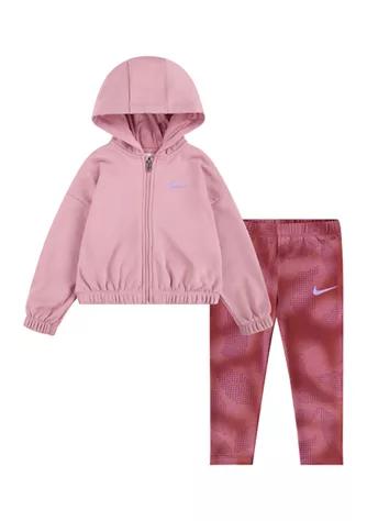 Toddler Girls Long Sleeve Thermal Jacket and Allover Print Leggings Set商品第1张图片规格展示