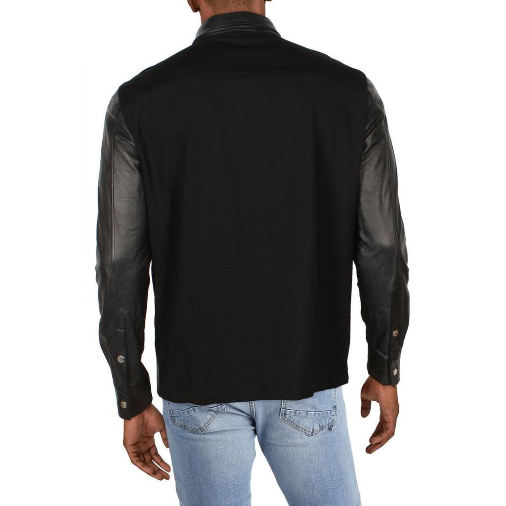 商品Neil Barrett|Neil Barrett Mens Leather Lightweight Motorcycle Jacket,价格¥1571-¥1742,第4张图片详细描述