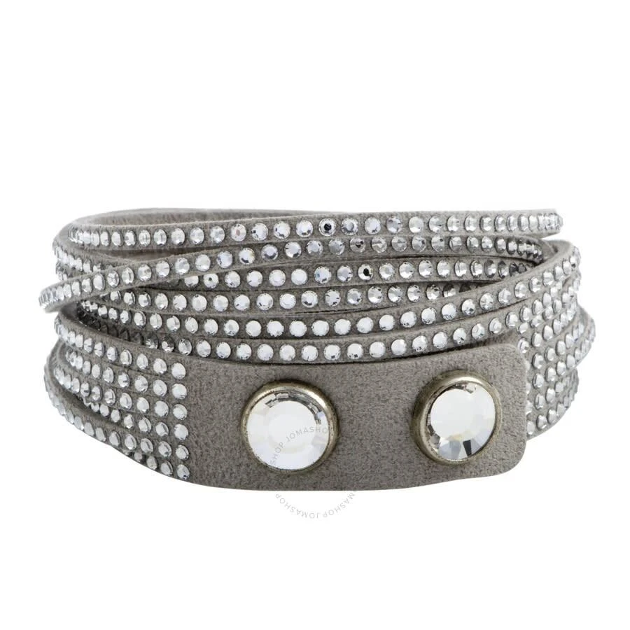 商品Swarovski|Slake Grey 2 in 1 Suede Wrap Bracelet 5181989 M Medium,价格¥186,第3张图片详细描述