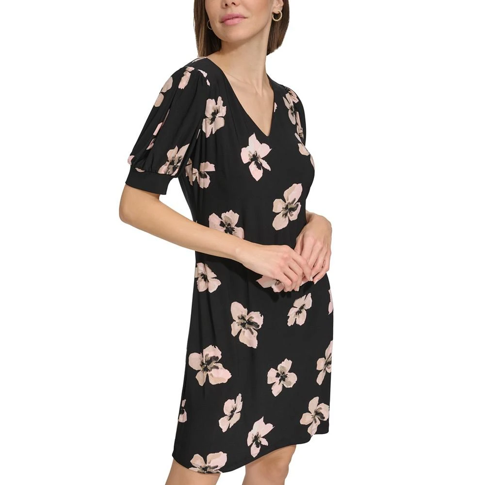 商品Tommy Hilfiger|Women's Floral V-Neck Puff-Sleeve Dress,价格¥547,第5张图片详细描述