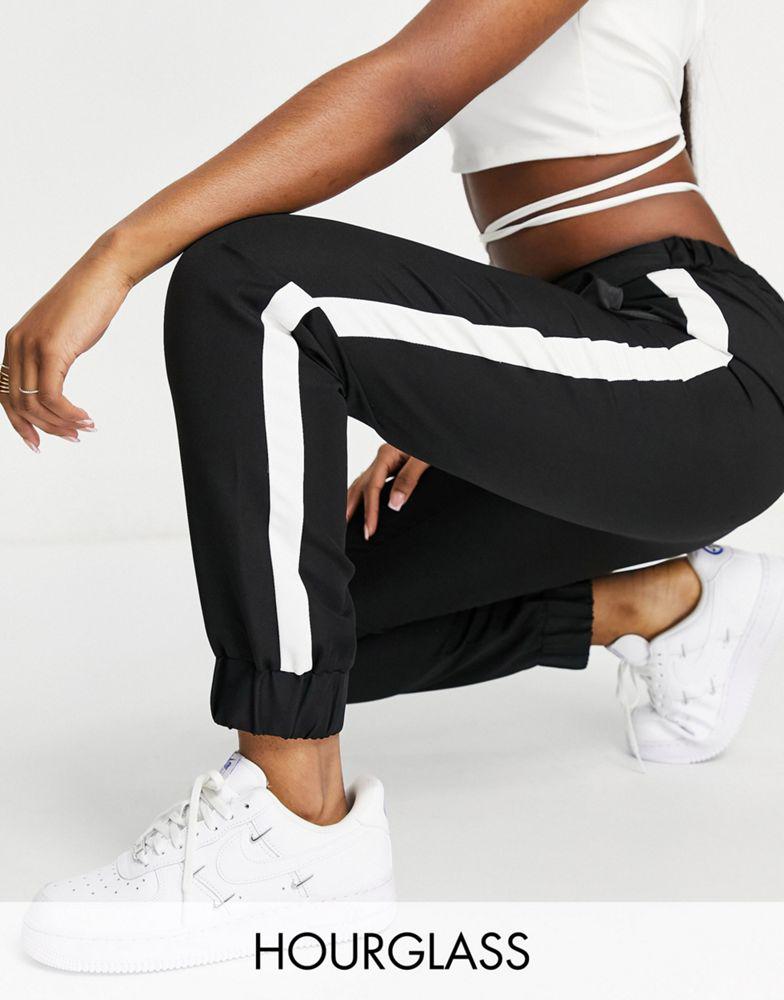 ASOS DESIGN Hourglass woven jogger with side stripe in mono商品第1张图片规格展示