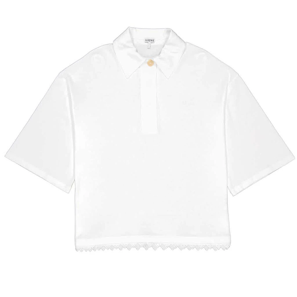 商品Loewe|Loewe Ladies Lace Trim Poloneck Shirt, Size X-Small,价格¥1578,第1张图片