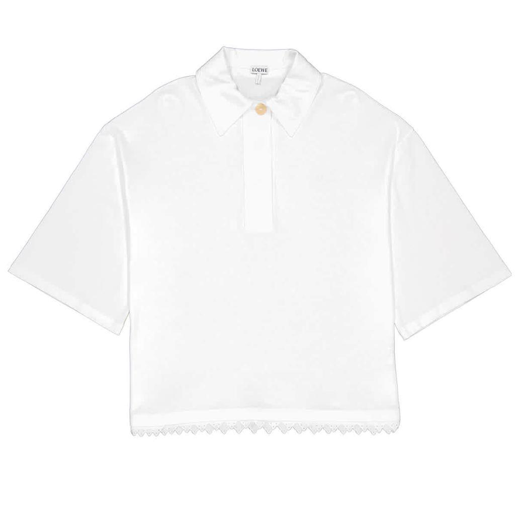 商品Loewe|Ladies Lace Trim Poloneck Shirt,价格¥2559,第1张图片