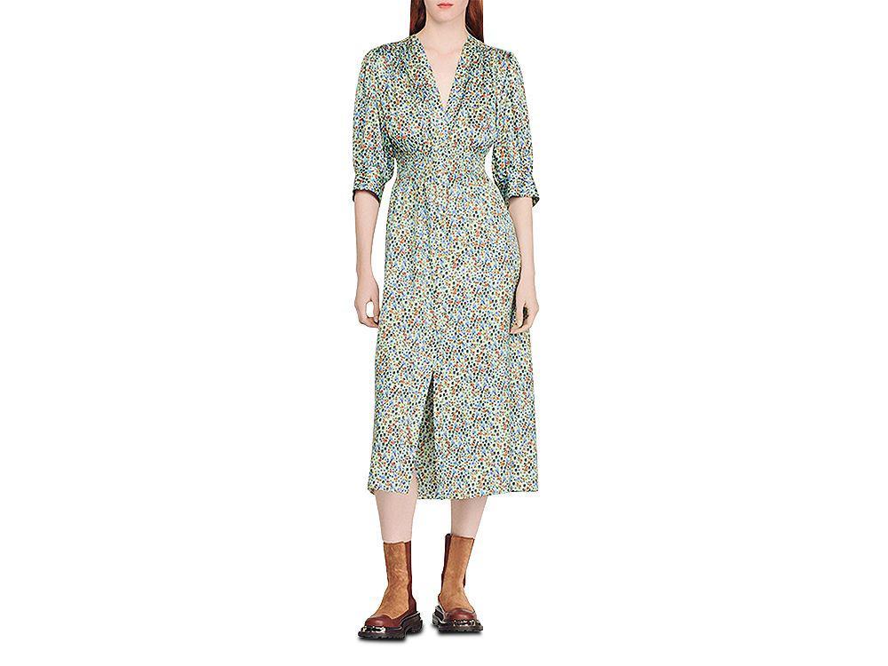 商品Sandro|Provence Floral Midi Dress,价格¥1525,第1张图片