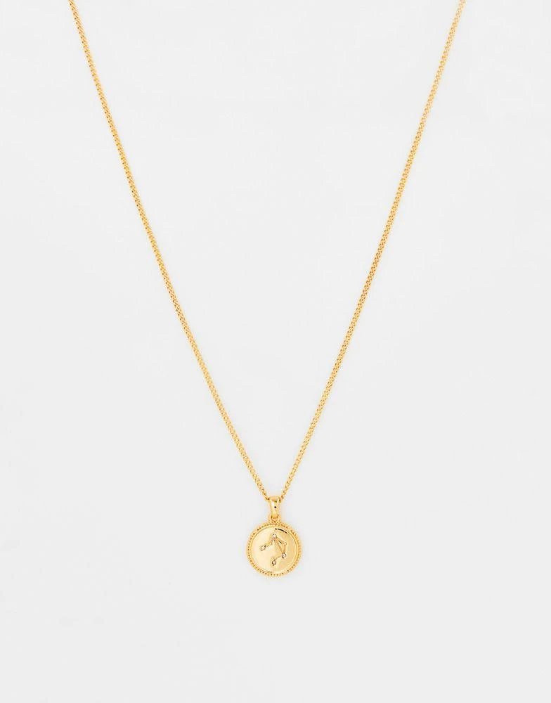 商品ASOS|ASOS DESIGN 14k gold plated necklace with reversible zodiac libra pendant,价格¥121,第2张图片详细描述