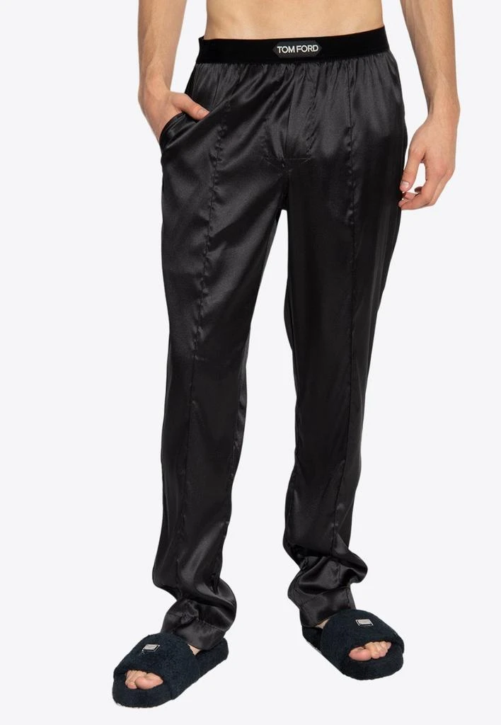 商品Tom Ford|Logo-Waistband Stretch Silk Pajama Pants,价格¥6490,第1张图片