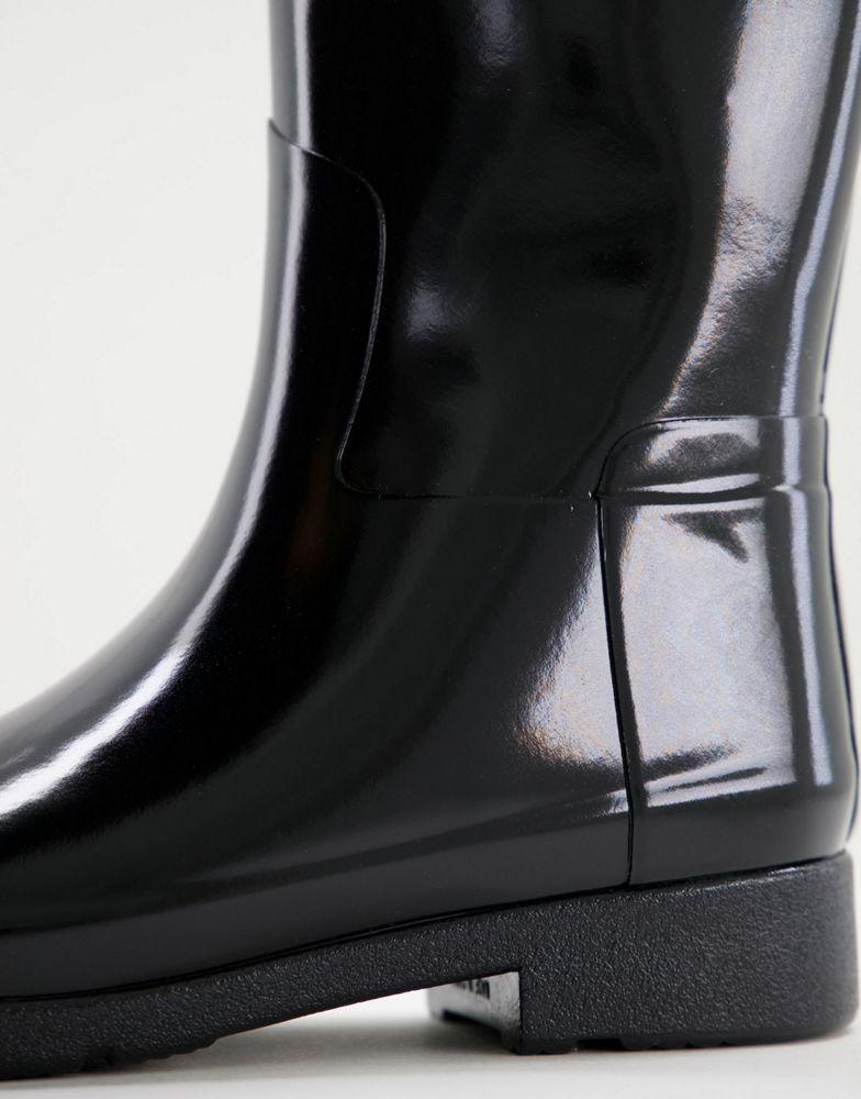 Hunter Original Refined tall wellington boots in black gloss商品第4张图片规格展示