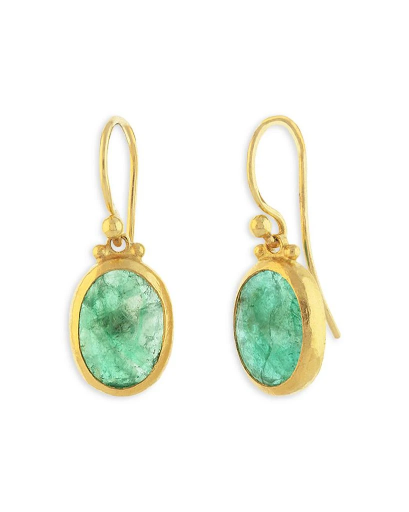 商品Gurhan|24K Yellow Gold Elements Emerald Oval Drop Earrings,价格¥14949,第1张图片详细描述