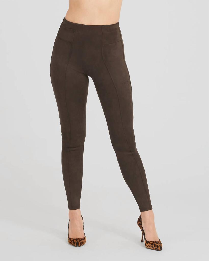 Faux Suede Leggings In Chocolate Brown商品第1张图片规格展示