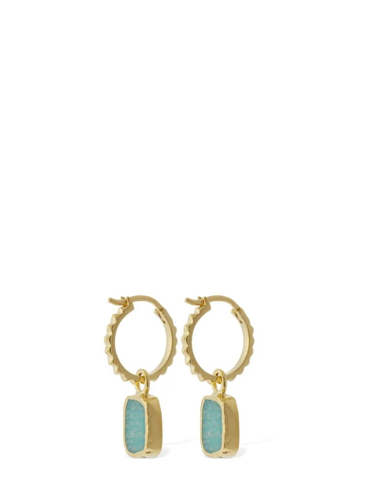 商品Missoma|Amazonite Charm Pyramid Hoop Earrings,价格¥901,第2张图片详细描述