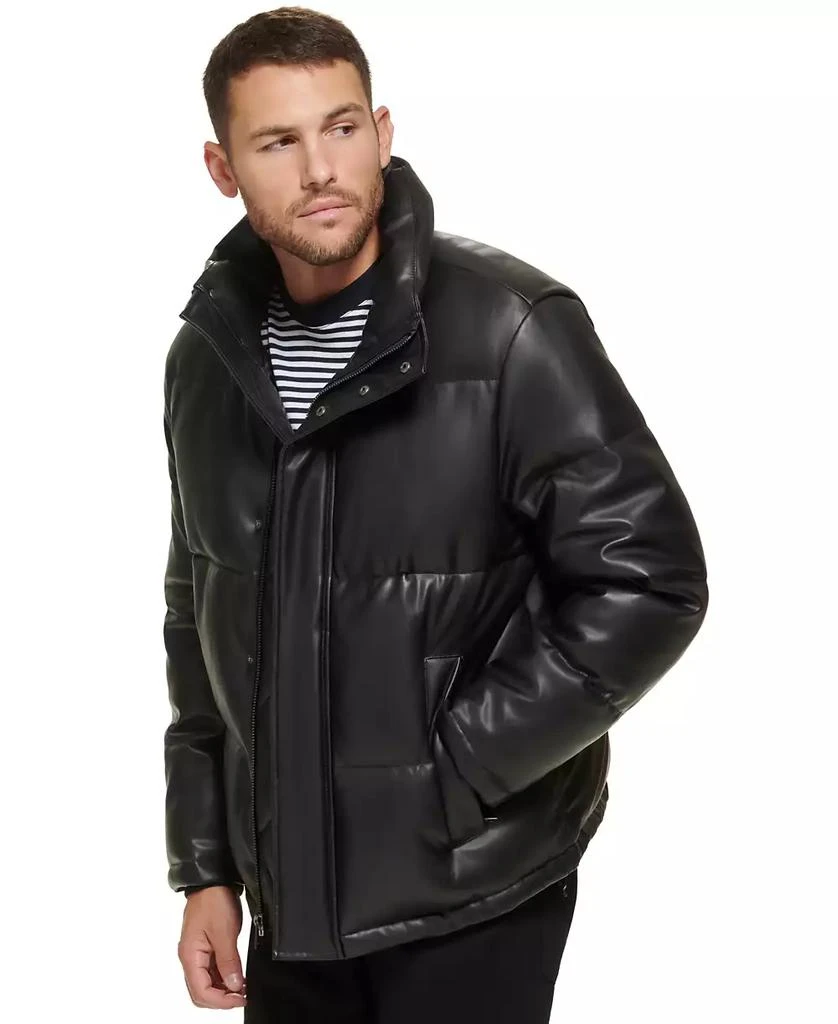 商品Calvin Klein|Men's Faux Leather Classic Puffer Jacket,价格¥789,第4张图片详细描述