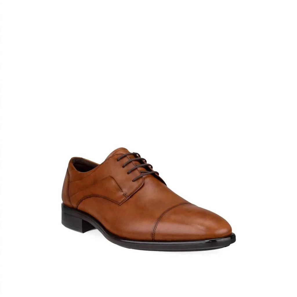 商品ECCO|Men's Citytray 2 Cap Toe Dress Shoe In Amber,价格¥999,第1张图片