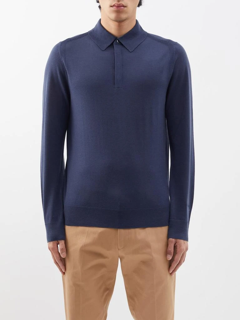 商品Paul Smith|Merino long-sleeved polo shirt,价格¥1632,第1张图片