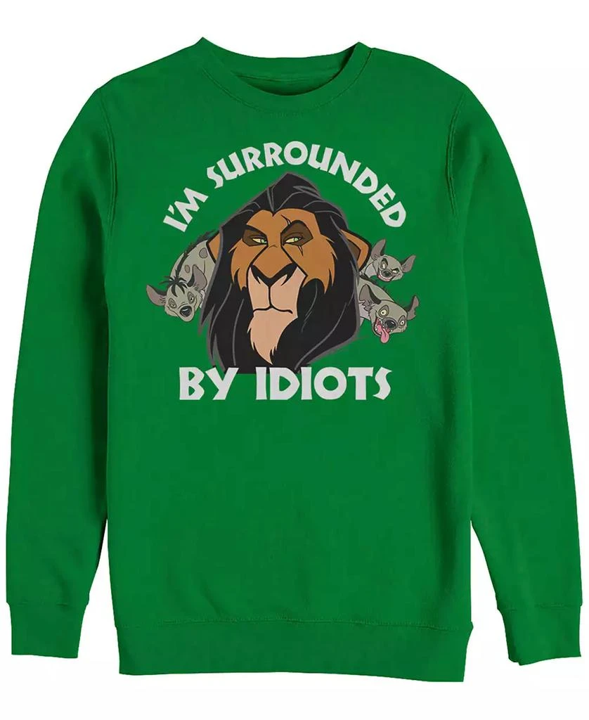 商品Disney|Disney Men's Lion King Scar Surrounded by Idiots, Crewneck Fleece,价格¥337,第1张图片